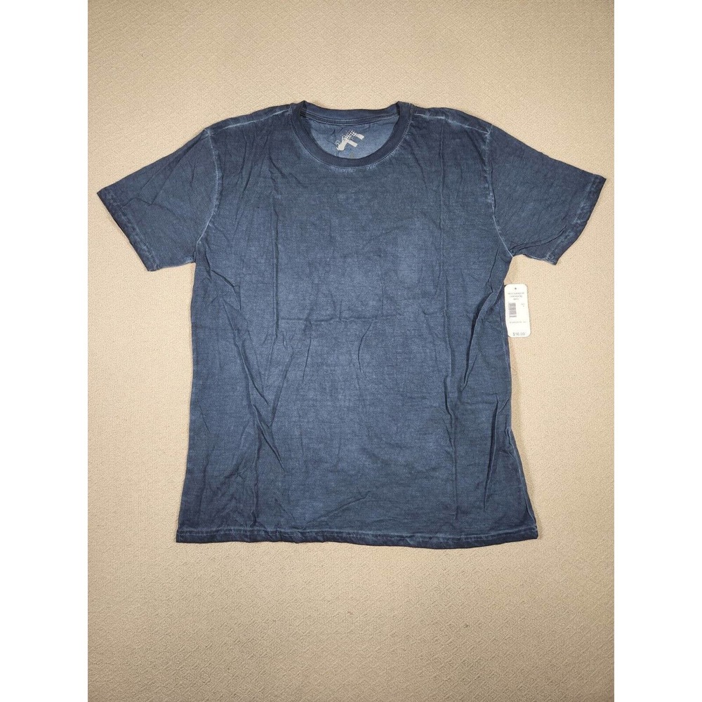 Fission Shirt Mens Large L Blue Stretch Cotton Blend Stretch Crew Neck NWT 8